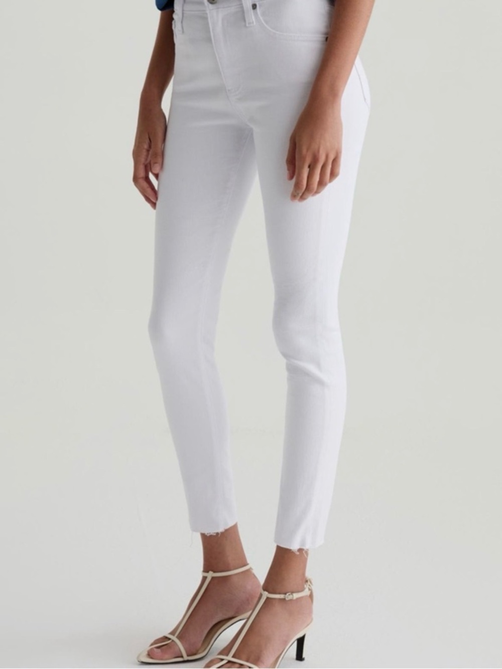 AG Adriano Goldschmied Farrah White Skinny Jeans Button Fly 28